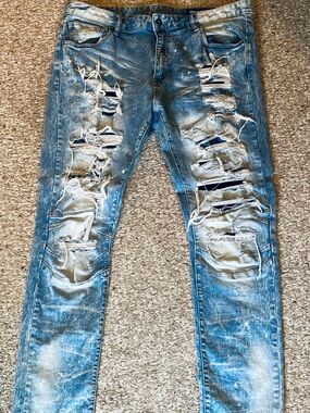Men SmokeRise Distressed Slim/skinny Fit jeans!